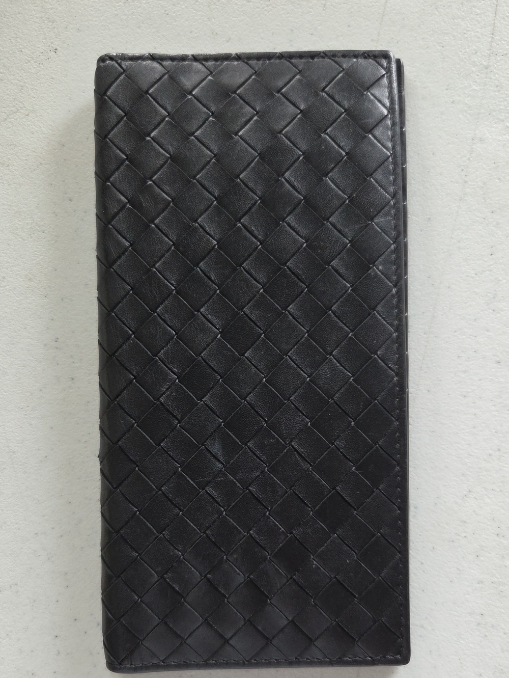 Bottega Veneta Black Intrecciato Leather Long Wallet